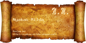 Nyakas Milda névjegykártya